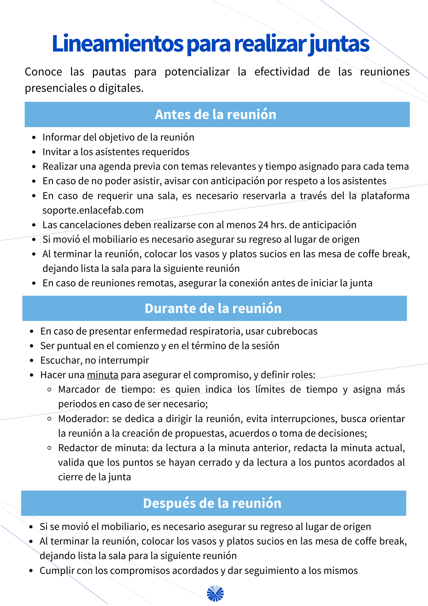 Lineamientos Para Realizar Juntas